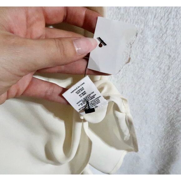 Theory Convertible Cold-Shoulder Silk Shirt Size Small - Picture 5 of 8